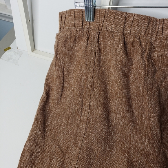Ellen Tracy Linen Vlen Cropped Center Seams Straight Leg Woven Pants Sz Large - Picture 9 of 15